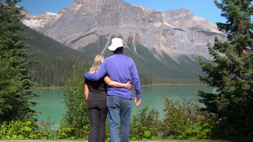 Beautiful Emerald lake in British Columbia, Yoho national park Canada surrounded by mountains,