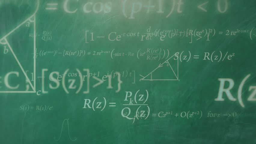 Brain diagram shows equations and calculations on a green chalkboard for science with mathematical formulas - Powered by Shutterstock - Get 15% off with code: PIKWIZARD15