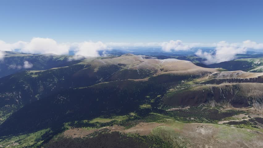 3D - Aerial drone shot of Pic de la Dona Mountain in Mantet. France