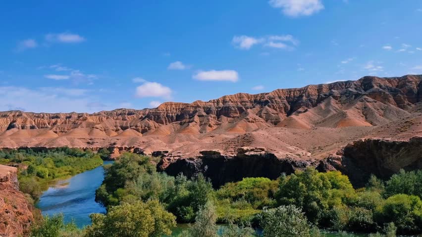Beautiful landscape with mountains and river