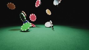 Slow Motion of Poker Chips Falling onto Casino Table - Powered by Shutterstock - Get 15% off with code: PIKWIZARD15