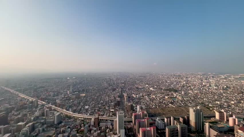 Magnificent aerial timelapse of Osaka