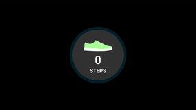 Steps count animation on black background, running ten thousands steps counting animated with alpha channel.	 - Powered by Shutterstock - Get 15% off with code: PIKWIZARD15