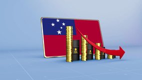 Samoa Flag Economy Declining with Falling Oil Prices and Downward Trending Arrow - Powered by Shutterstock - Get 15% off with code: PIKWIZARD15