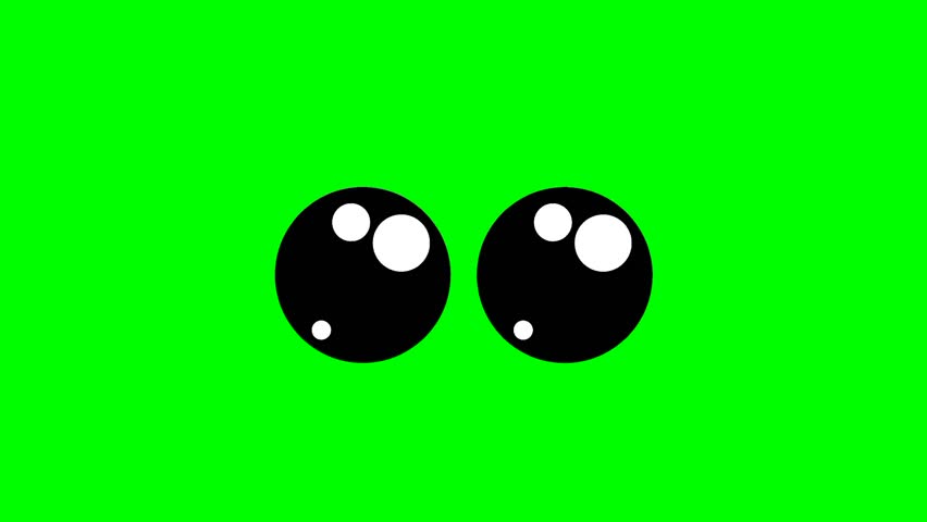 Cartoon eye with eyelids closing and opening on a green screen background, chroma key green screen graphic motion icon. stock video animation.