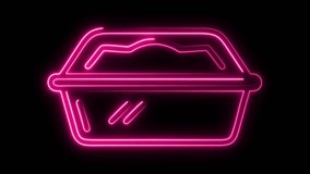 Electric pink neon glows as a takeout container, suggesting fast delivery, modern cuisine, and trendy food options. Perfect for edgy restaurant promotion or app design. - Powered by Shutterstock - Get 15% off with code: PIKWIZARD15