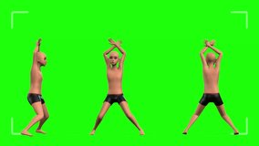 Jumping jack green screen or chroma key video clip motion video background sports training - Powered by Shutterstock - Get 15% off with code: PIKWIZARD15