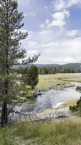 Yellowstone hot springs and geysers