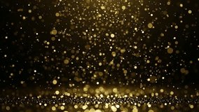  Golden bokeh dust particles floating in dark background shimmering abstract luxury light effect, macro glitter texture - Powered by Shutterstock - Get 15% off with code: PIKWIZARD15