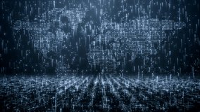 Digital World Map Data Flow Animation – Futuristic Global Cyber Network Background - Powered by Shutterstock - Get 15% off with code: PIKWIZARD15