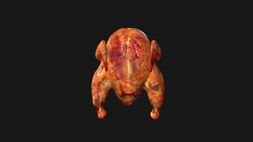 A whole roasted chicken, perfectly cooked and ready to be enjoyed, set against a stark black backdrop.