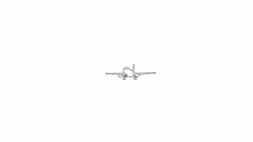 Airplane self-drawing animation. Outlined passenger jet aircraft line art appearing dynamically on a clean white background, digital sketch transport travel concept. - Powered by Shutterstock - Get 15% off with code: PIKWIZARD15