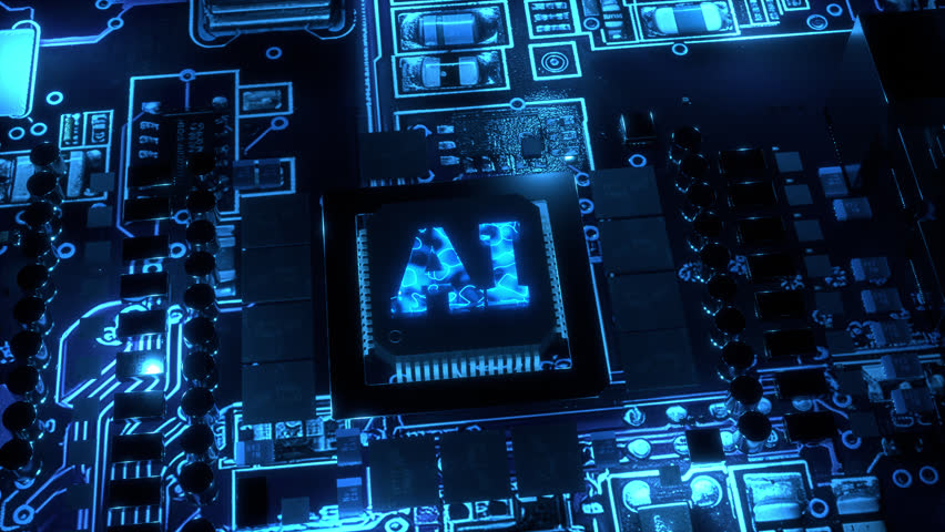 A sleek 3D animation of a futuristic AI processor with glowing circuits and dynamic movements, perfect for tech intros, AI promos, and innovation-themed projects.