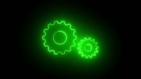 Glowing Setting Gear Icon Animation on Black Background for Futuristic Interface Design. - Powered by Shutterstock - Get 15% off with code: PIKWIZARD15