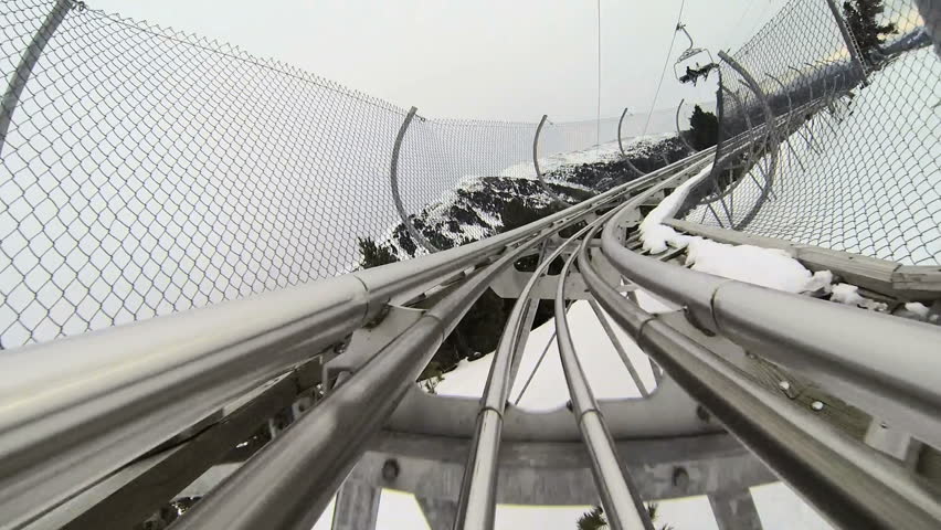 Snow Roller coaster downhill ride
