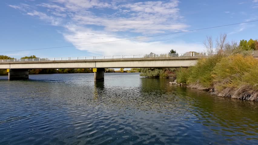 drone clip of Bridge over the snake river in Idaho