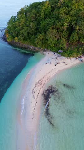 Aerial View of Tropical Island Beach