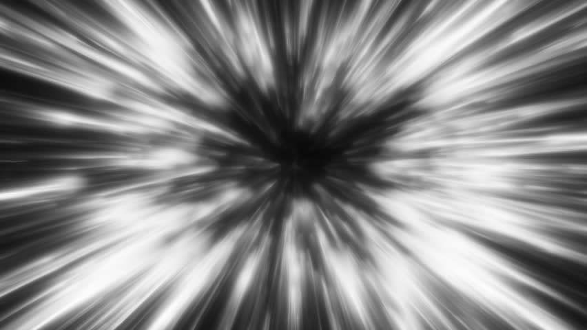 Dynamic tunnel with monochrome image simulating the speed of light