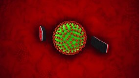 A dynamic 3D virus update title animation featuring a simulated virus cell background, perfect for medical news, science reports, and health alerts. - Powered by Shutterstock - Get 15% off with code: PIKWIZARD15