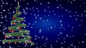 A magical Christmas tree rotates against a twinkling backdrop of stars and snowflakes, creating a dynamic 3D holiday scene perfect for animations. - Powered by Shutterstock - Get 15% off with code: PIKWIZARD15