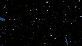 A seamless loop animation of blue and silver snowflakes drifting across a dark background modern, frosty, and elegant for winter or festive designs. - Powered by Shutterstock - Get 15% off with code: PIKWIZARD15