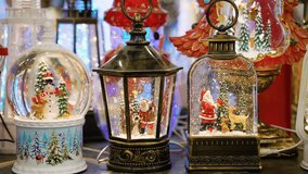 Christmas snow globe lanterns with Santa Claus - Powered by Shutterstock - Get 15% off with code: PIKWIZARD15