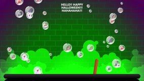 Cartoon Halloween Cauldron Bubbles: Boiling Green Potion with Monsters and Ghosts in Soap Bubbles. - Powered by Shutterstock - Get 15% off with code: PIKWIZARD15