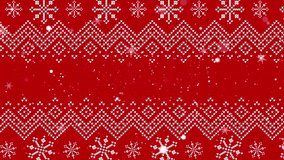 Festive red and white Christmas sweater pattern animation with falling snowflakes, perfect for holiday greetings and cozy winter vibes - Powered by Shutterstock - Get 15% off with code: PIKWIZARD15