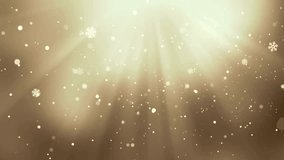 A magical and serene winter background featuring golden shimmering particles and delicate snowflakes falling amidst soft, radiant light, evoking a festive holiday atmosphere. - Powered by Shutterstock - Get 15% off with code: PIKWIZARD15