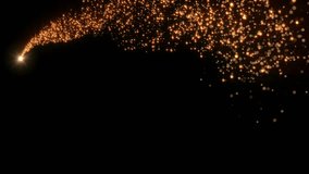 Loop animation of a luminous Christmas shooting star with a tail of golden particles on a black background - Powered by Shutterstock - Get 15% off with code: PIKWIZARD15