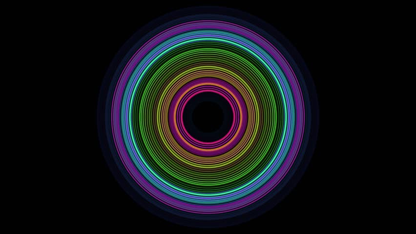 Hypnotic colorful neon concentric rings tunnel animation - Powered by Shutterstock - Get 15% off with code: PIKWIZARD15