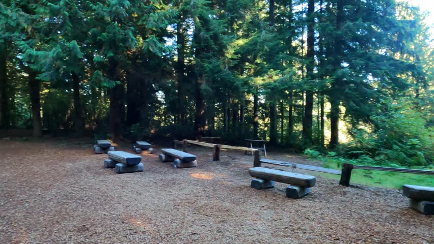A view of the reconstructed log barracks building, which served as the living quarters for members of the Corps of Discovery at Fort Clatsop