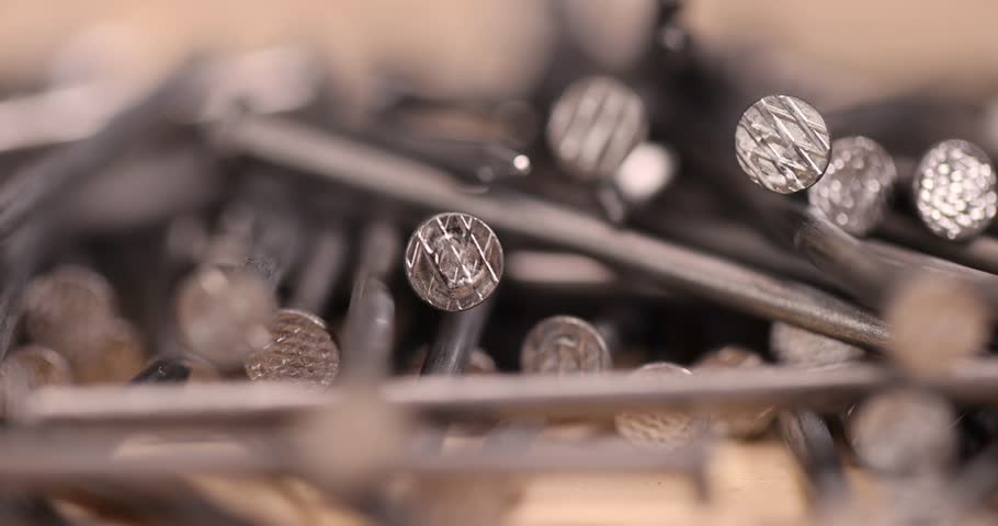 steel nails for construction work, nails made of steel for working with wooden objects