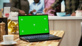 Mockup screen with cheerful African American family making homemade pizza, cooking in a cozy kitchen. Parents and kids laugh while adding mozzarella and vegetables, weekend bonding. Camera B. - Powered by Shutterstock - Get 15% off with code: PIKWIZARD15