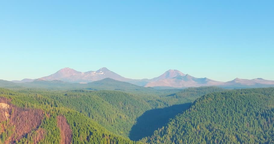 Aerial Drone Oregon Forest Sunset