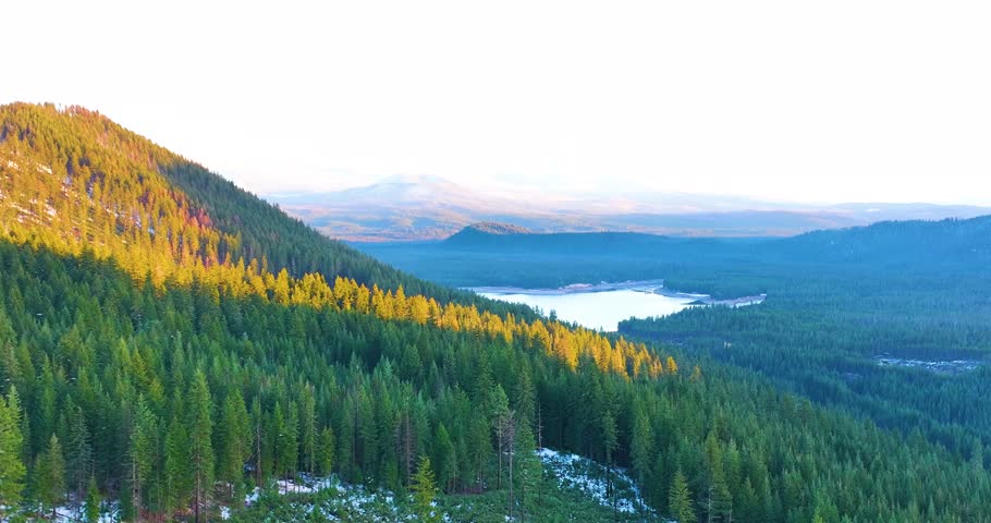 Drone Footage Above Lemolo Lake and Umpqua National Forest Oregon