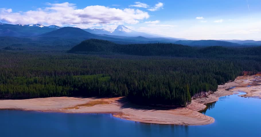 Oregon Drone Over Lemolo Lake Umpqua National Forest Terrain