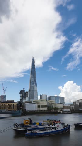 Time Lapse looking across the River Thames at the London Skyline.
