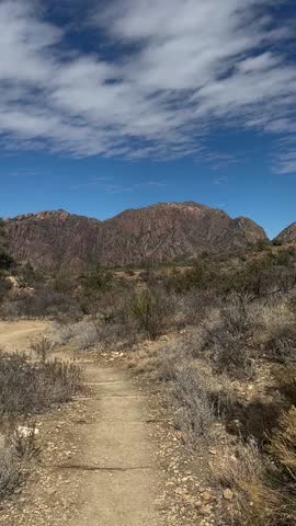 Arid Open Expanse With Hills and Red Mountain in the Distance (Big Bend National Park, Texas, USA)