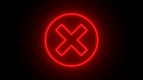 Red neon cross blinking animation on black background in 4K - Powered by Shutterstock - Get 15% off with code: PIKWIZARD15