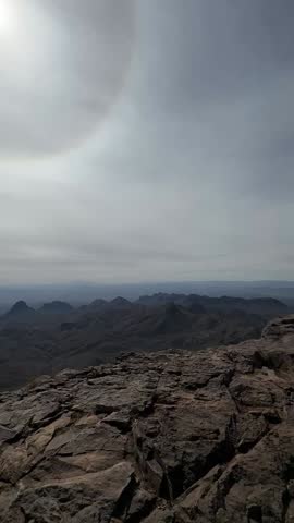 Dramatic Trail Along Rugged Bluffs Under Hazy Skies (Big Bend National Park, Texas, USA)