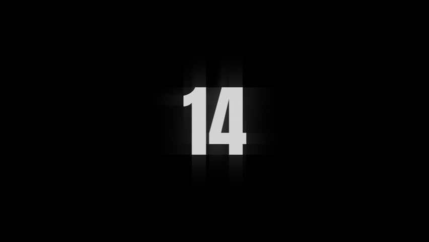 15 second countdown timer flickering 15 to 0 glitch on black background with digital distortion and RGB split effect. 4K video
