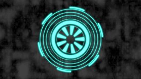 Teal circular hud interface animation futuristic glowing neon rings sci fi digital progress bar. Abstract futuristic teal circular interface animation hud neon rings digital energy smoke effect. - Powered by Shutterstock - Get 15% off with code: PIKWIZARD15