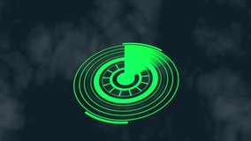 Green HUD interface animation futuristic circular neon sci fi technology progress bar seamless loop. Animated futuristic green HUD circular interface neon rings technology sci fi digital energy loop. - Powered by Shutterstock - Get 15% off with code: PIKWIZARD15
