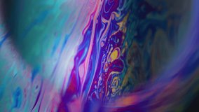 Vertical video. Paint defocused swirl. Liquid planet sphere. Globe colorful light halo. Abstract oil flow storm purple blue round lens background. - Powered by Shutterstock - Get 15% off with code: PIKWIZARD15