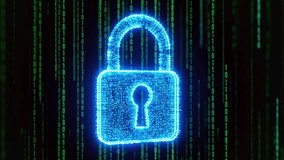 Holographic Digital Padlock with Binary Code | Cyber Security and Data Protection 4K Futuristic Animation - Powered by Shutterstock - Get 15% off with code: PIKWIZARD15