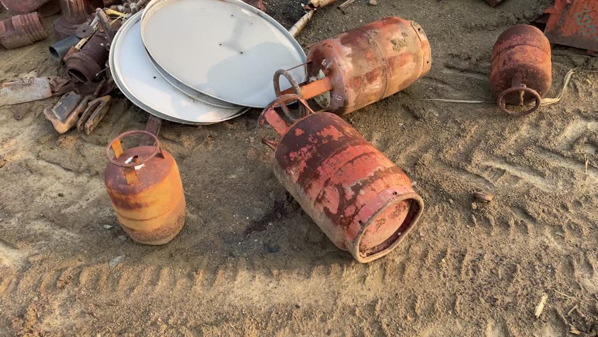 Rusty Scrap Metal Yard with Old Industrial Equipment and Iron Parts - Powered by Shutterstock - Get 15% off with code: PIKWIZARD15