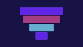 Funnel chart dark infographic element animation. Data processing stages visualization. Sales tracking. Animated chart graph. Dynamic data visualization on black background. HD video, motion graphics - Powered by Shutterstock - Get 15% off with code: PIKWIZARD15