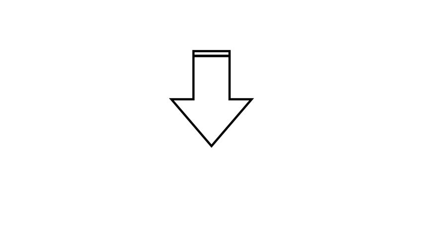 Animated Download Scroll Down Arrow Icon with Line Progress Bar Indicator on a White Background Loop
