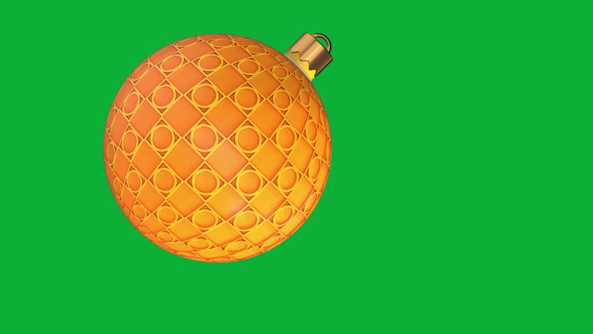 3D Christmas Ball with dept Ornament Rotating on Green Screen Background | Realistic Holiday Decoration Animation for Christmas Tree, New Year, Celebration, and Festive Projects